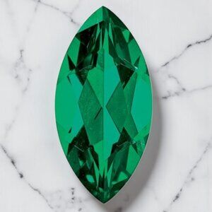 8 x 4 mm Marquise Lab Created Emerald Gemstone - Live Show Listing